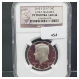 NGC 2015-S PF70 Ultra Cameo Clad JFK Half $1 NGC 2015-S PF70 Ultra Cameo Clad JFK Half $1