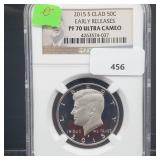 NGC 2015-S PF70 Ultra Cameo Clad JFK Half $1 NGC 2015-S PF70 Ultra Cameo Clad JFK Half $1