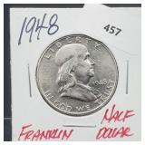 1948 90% Silver Franklin Half $1 Dollar