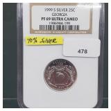 NGC 1999-S PF69 Ultra Cameo GA 90% Silv Quarter NGC 1999-S PF69 Ultra Cameo GA 90% Silv Quarter