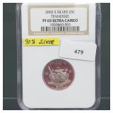 NGC 2002-S PF69 Ultra Cameo TN 90% Silv Quarter