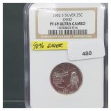 NGC 2002-S PF69 Ultra Cameo OH 90% Silv Quarter