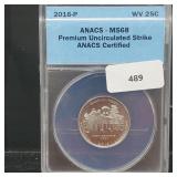 ANACS 2016-P MS68 UNC Harpers Ferry Quarter