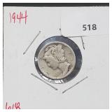 1944 90% Silver Mercury Dime 10 Cents