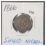 1866 Shield Nickel 5 Cents 1866 Shield Nickel 5 Cents