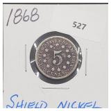 1868 Shield Nickel 5 Cents