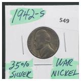1942-S 35% Silver War Nickel 1942-S 35% Silver War Nickel