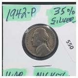 1942-P 35% Silver War Nickel 1942-P 35% Silver War Nickel