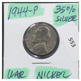 1944-P 35% Silver War Nickel 1944-P 35% Silver War Nickel