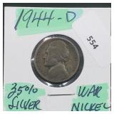 1944-D 35% Silver War Nickel