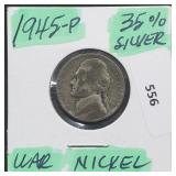 1945-P 35% Silver War Nickel