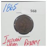 1865 Indian Head Penny One Cent