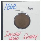 1868 Indian Head Penny One Cent