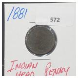 1881 Indian Head Penny One Cent 1881 Indian Head Penny One Cent