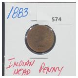 1883 Indian Head Penny One Cent