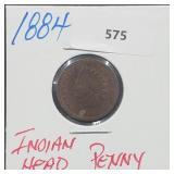 1884 Indian Head Penny One Cent