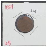 1884 Indian Head Penny One Cent