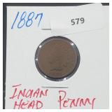 1887 Indian Head Penny One Cent