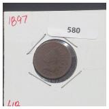 1897 Indian Head Penny One Cent