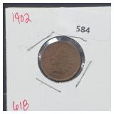 1902 Indian Head Penny One Cent