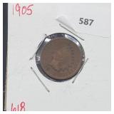 1905 Indian Head Penny One Cent