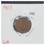 1907 Indian Head Penny One Cent