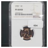 NGC 1957 PF68RD Wheat Penny One Cent NGC 1957 PF68RD Wheat Penny One Cent