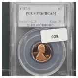 PCGS 1987-S PR69DCAM Lincoln Penny One Cent