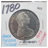 1780 90% Silver Restrike Maria Thaler