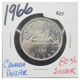 1966 80% Silver Canada $1 Dollar