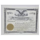 Americare Corporation Stock Certificate Americare Corporation Stock Certificate