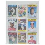 18 Baseball Cards Brett,Carlton,Fisk,etc