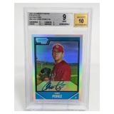 2007 Bowman Chrome Chris Perez AU #BC224 Beckett 9