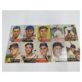 1953 Topps Baseball - 10 Cards No Dups