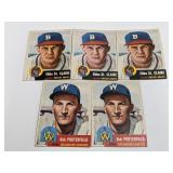 1953 Topps 5 Cards - 3 - # 91 & 2 - # 108