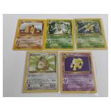(5) 1999 Pokemon Base Set Rare Card Lot