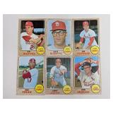 1968 Topps - 6 Different Cardinals