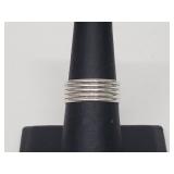 .925 Sterling Silver Wide Ridged Band