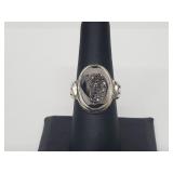 .925 Sterling Silver Sarda Signed Ring