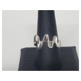 .925 Sterling Silver Wavy Band