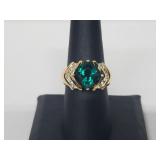 Vermeil/.925 Sterling Silver Emerald Ring