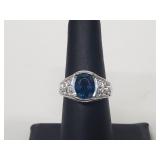 .925 Sterling Silver Sapphire Ring