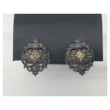 .925 Sterling Silver Marcasite Vintage Earrings