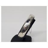 .925 Sterling Silver Diamond Cut Hinged Bracelet