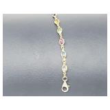 Vermeil/.925 Sterl Silv Multi Gemstone Bracelet