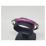 .925 Sterl Silv Purple Enamel Designer Bangle Brac
