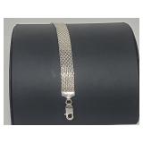 .925 Sterling Silver Signed Mesh Bracelet