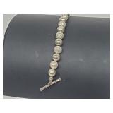 .925 Sterling Silver Beaded Bracelet