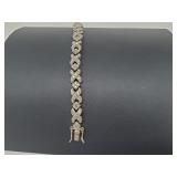 .925 Sterling Silver Diamond Bracelet
