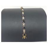 Vermeil/.925 Sterling Silver Sapphire/Diam Bracele